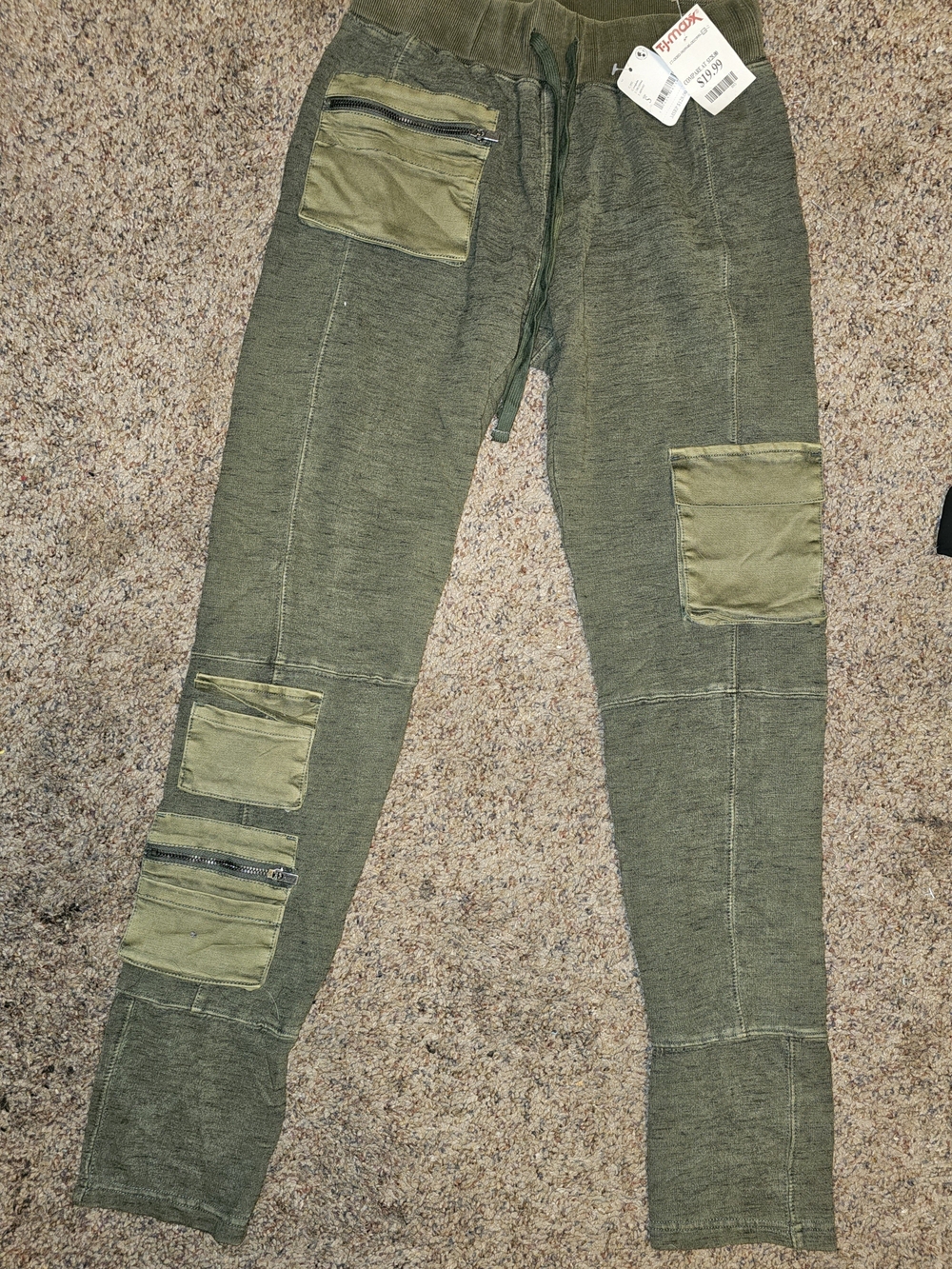 FP Movement by Free People Olive Green Patch Pocket Joggers